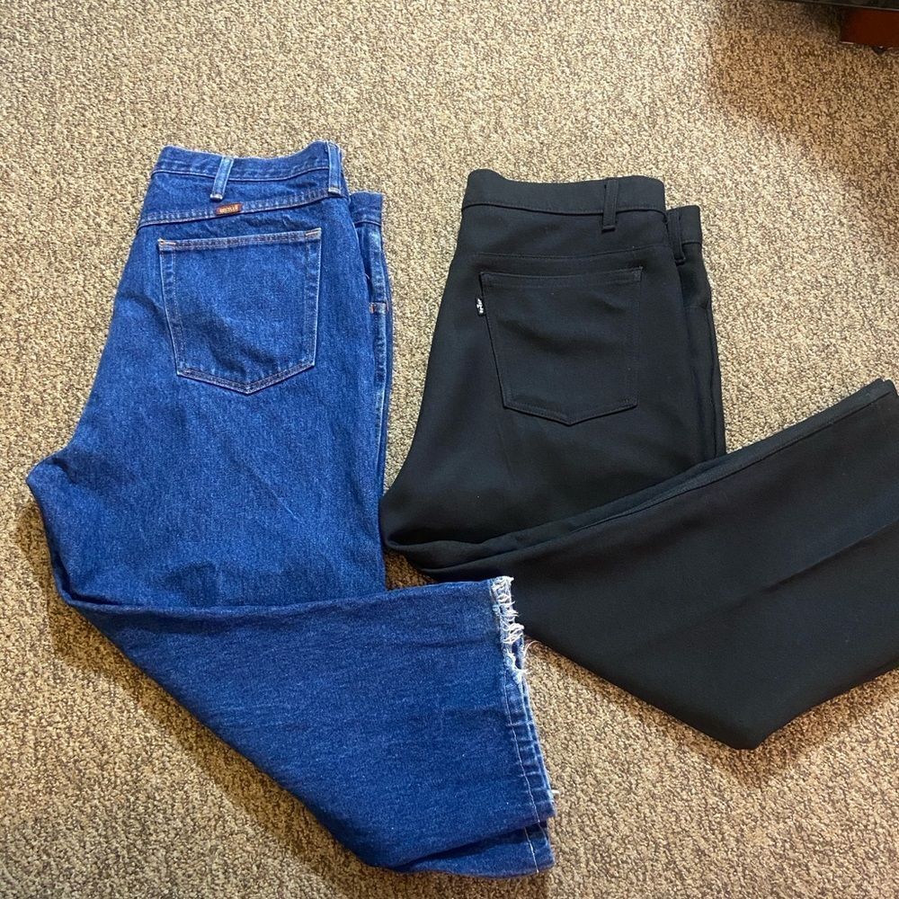 Levi's Black Pants Dress Men’s with Copped Button Size 40 Jeans